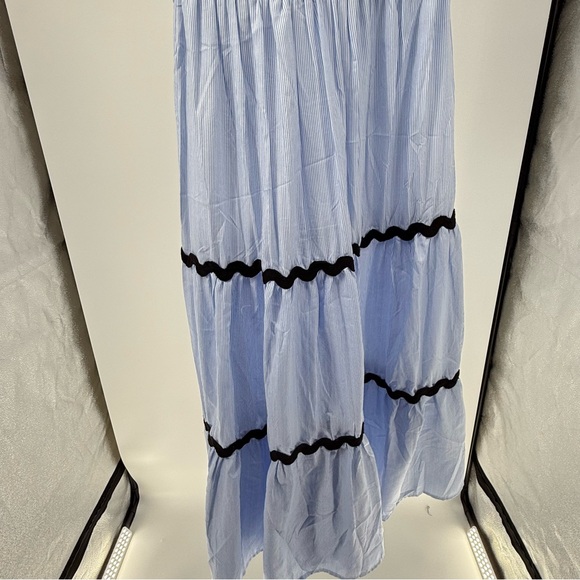 TRULY 4 You Blue and Black Short Sleeve Tiered Maxi Dress - Picture 6 of 12